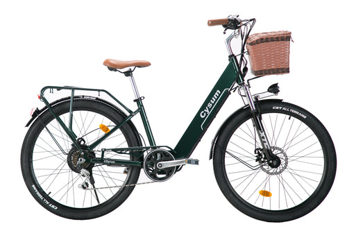 CYSUM Cityrun 26 colių 250 W žemo rėmo elektrinis dviratis moterims