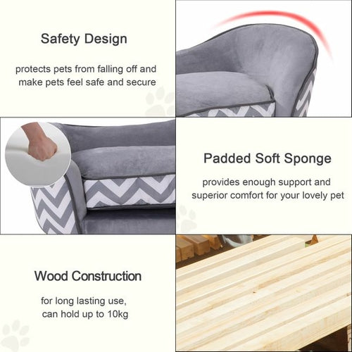 PawHut naminių gyvūnėlių minkšta šilta sofa pakelta šunų šuniukų miegamojo lova pakelta