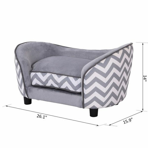PawHut naminių gyvūnėlių minkšta šilta sofa pakelta šunų šuniukų miegamojo lova pakelta