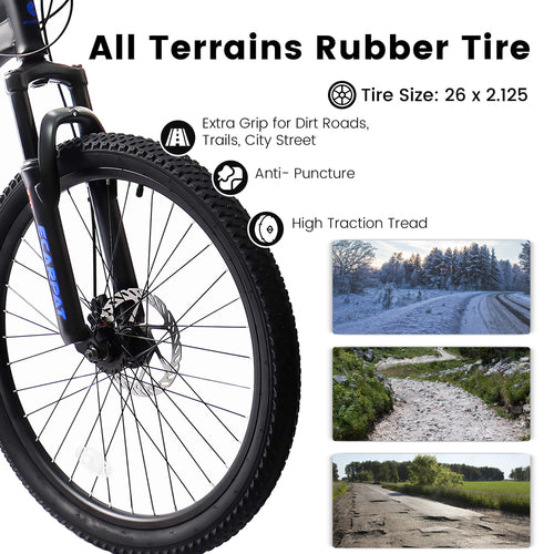 „FlexRide™ 24“ – 24 colių MTB dviratis su diskiniais stabdžiais ir 21 pavara