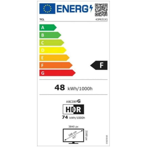 Išmanusis televizorius TCL 43P631 4K ULTRA HD LED WI-FI 43" 4K Ultra HD LED QLED
