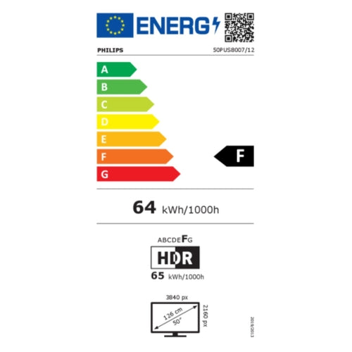 Išmanusis televizorius „Philips 50PUS8007/12“ 50 colių 4K ULTRA HD LED WIFI