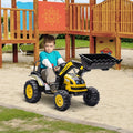 Aosom Kids Digger važiuojamas ekskavatorius, maitinamas 6V baterija, statybinis žaislas