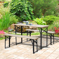 Outsunny 47.2' Portable Heavy Duty 3 Pieces Picnic Table and Bench Set