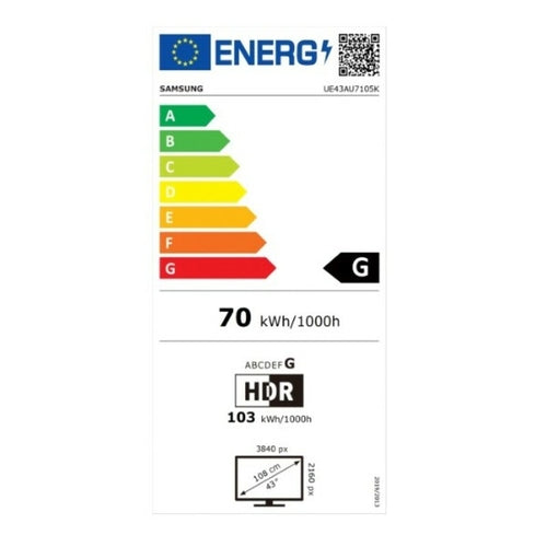 Išmanusis televizorius „Samsung UE43AU7105 LED 4K Ultra HD 43"