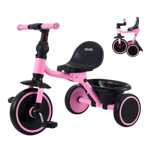 Toddler Tricycle for 2-5 Year Old, Folding Kids Trike with Adjustable