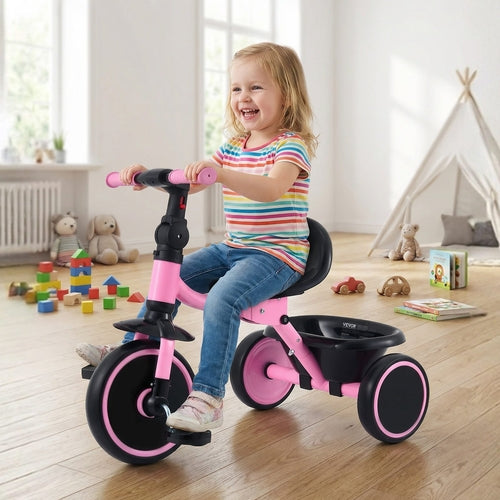Toddler Tricycle for 2-5 Year Old, Folding Kids Trike with Adjustable