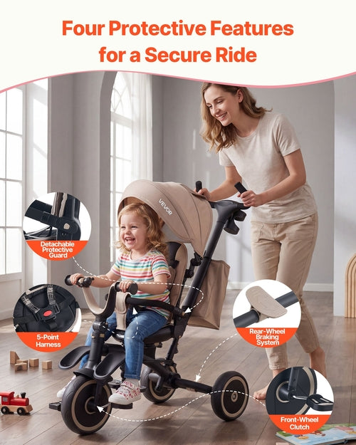 Toddler Tricycle & Stroller for 18 Months to 5 Year Old, 7-in-1 Kids
