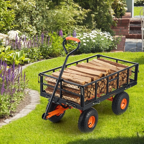 Garden Dump Cart Heavy-duty Metal Yard Carts and Wagons 880 lbs/399.2