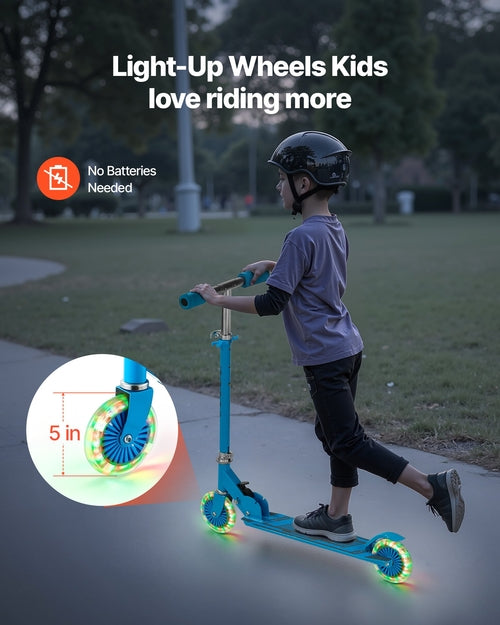 Kick Scooter for Kids Ages 3+, 2-Wheel Toddler Scooter with Light-Up