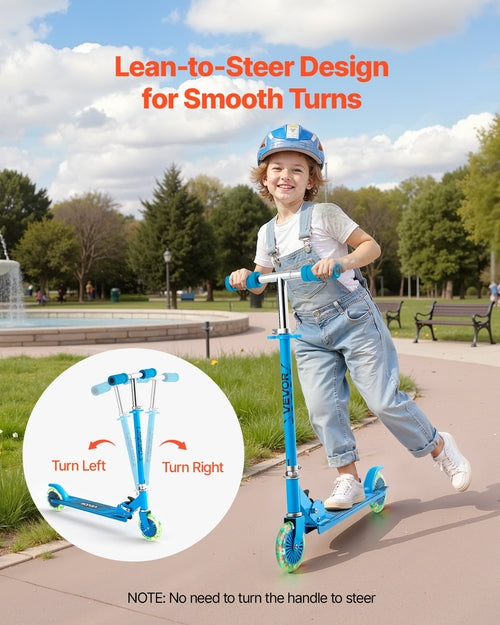 Kick Scooter for Kids Ages 3+, 2-Wheel Toddler Scooter with Light-Up