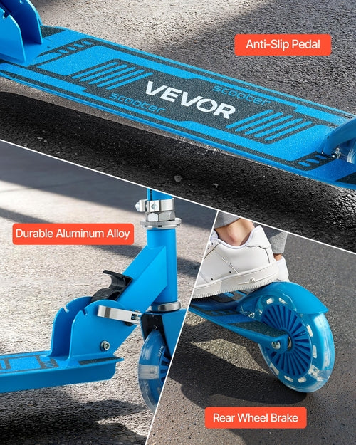 Kick Scooter for Kids Ages 3+, 2-Wheel Toddler Scooter with Light-Up