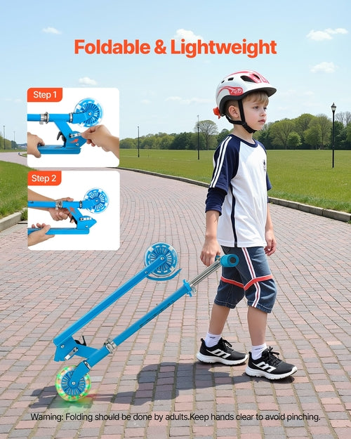 Kick Scooter for Kids Ages 3+, 2-Wheel Toddler Scooter with Light-Up