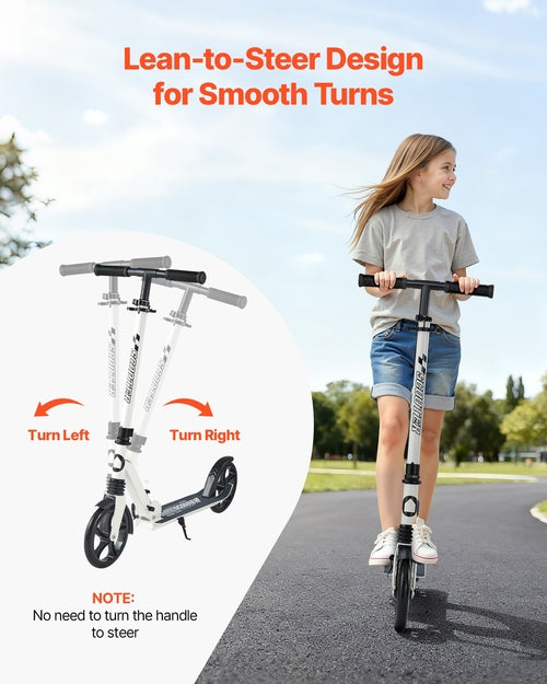 Kick Scooter for Kids Ages 8+, Teens & Adults, 2-Wheel Toddler Scooter