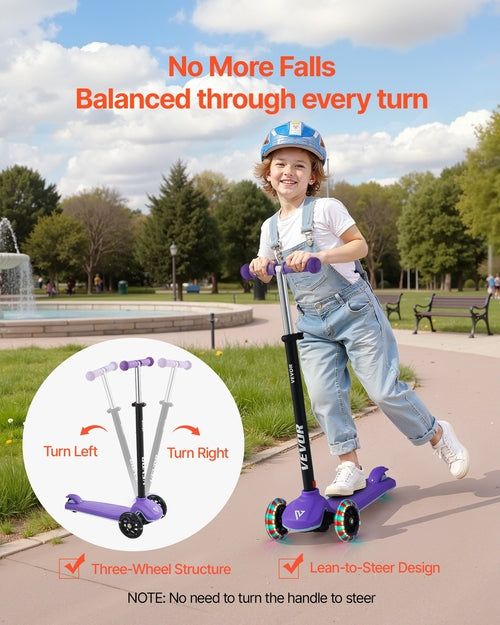 Kick Scooter for Kids Ages 3+, 3-Wheel Toddler Scooter with Light-Up