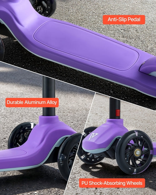 Kick Scooter for Kids Ages 3+, 3-Wheel Toddler Scooter with Light-Up