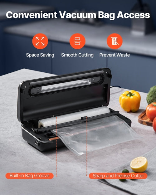 Vakuuminis sandarinimo aparatas, 80Kpa 120W galingas kompaktiškas maisto sandariklis, 7-in-1