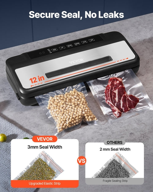 Vakuuminis sandarinimo aparatas, 80Kpa 120W galingas kompaktiškas maisto sandariklis, 7-in-1