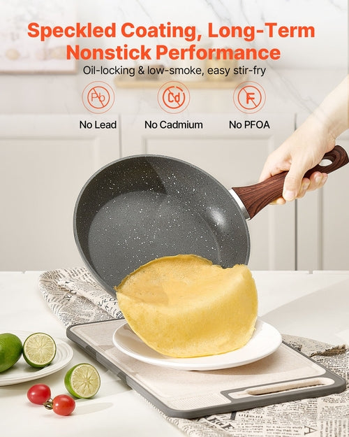 Frying Pan Skillet, Aluminum Egg Fry Pans, 3 Piece Set (250, 280, 325