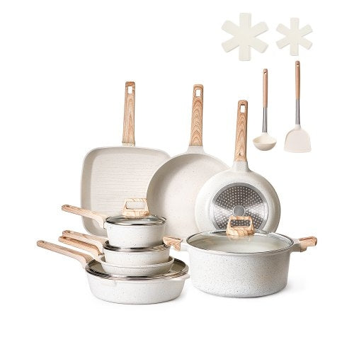 19 Piece Pots and Pans Set Nonstick, Granite Cookware Set, Induction