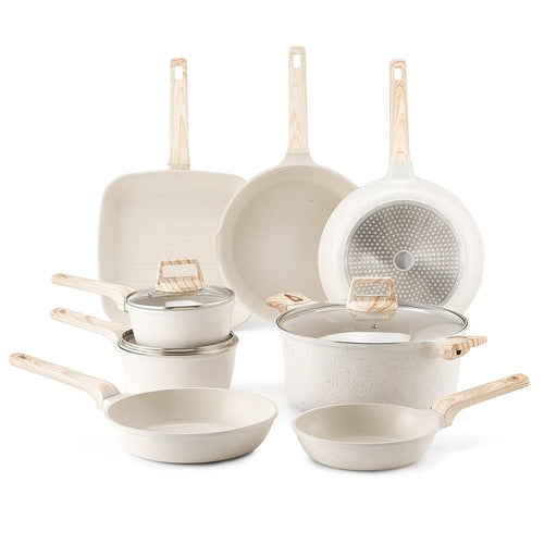 19 Piece Pots and Pans Set Nonstick, Granite Cookware Set, Induction