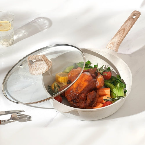 17 Piece Pots and Pans Set, Granite Nonstick Cookware Set, Induction