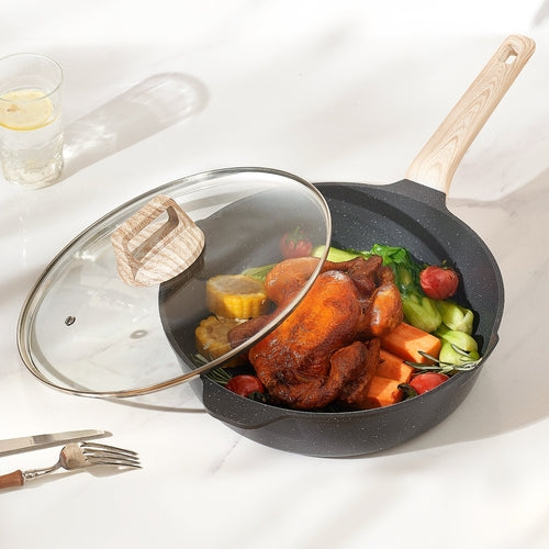 17 Piece Pots and Pans Set Nonstick, Granite Cookware Set, Induction