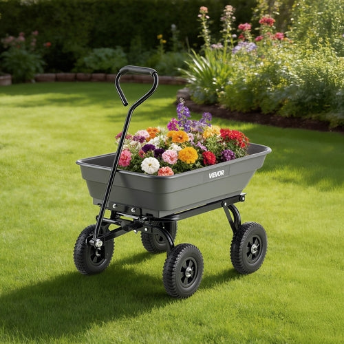 Garden Dump Cart, 181 kg Poly Dump Cart, Garden Carts Dumps Wagon with
