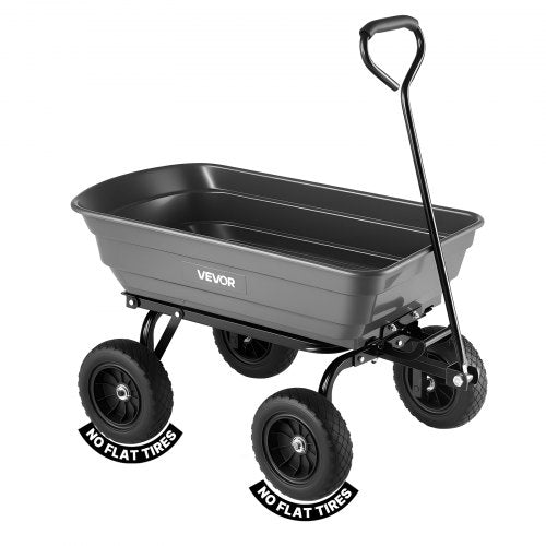 Garden Dump Cart, 272 kg Poly Dump Cart, Garden Carts Dumps Wagon with