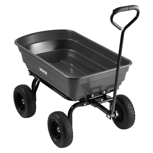 Garden Dump Cart, 272 kg Poly Dump Cart, Garden Carts Dumps Wagon with