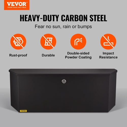 Trailer Tongue Box, Carbon Steel Tongue Box Tool Chest, Heavy Duty