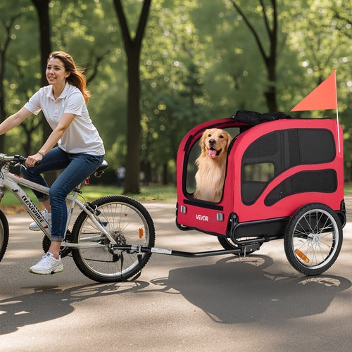 Šunų dviračio priekaba, palaiko iki 45 kg, naminių gyvūnėlių vežimėlis dviračiui