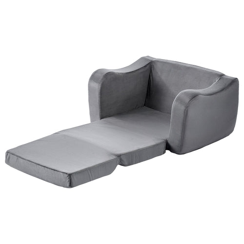 2-in-1 vaikiška sofa, sulankstoma minkšta kūdikių sofa su porankiais, pagaminta iš
