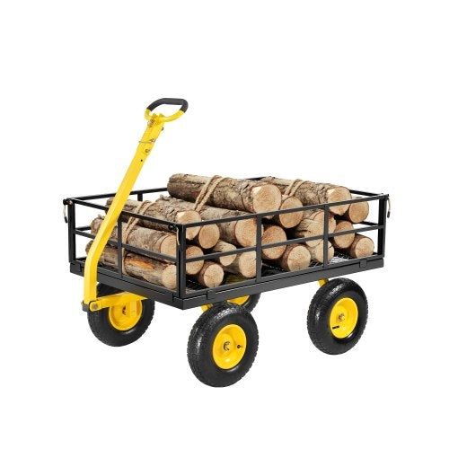 1200 Lbs Steel Garden Cart, Heavy Duty Pullable Garden Wagon Yard
