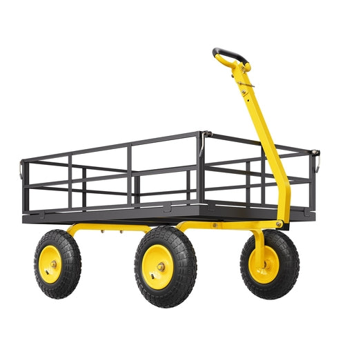 1200 Lbs Steel Garden Cart, Heavy Duty Pullable Garden Wagon Yard
