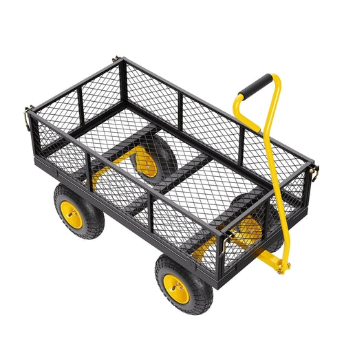 900 Lbs Heavy Duty Steel Garden Cart, Garden Wagon Cart on Wheels,