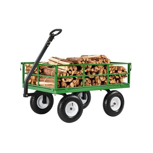1200 Lbs Steel Garden Cart, Heavy Duty Pullable Garden Wagon Yard