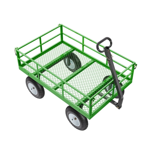 1200 Lbs Steel Garden Cart, Heavy Duty Pullable Garden Wagon Yard
