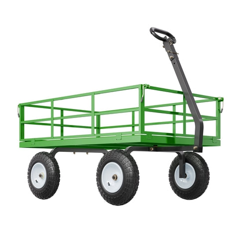 1200 Lbs Steel Garden Cart, Heavy Duty Pullable Garden Wagon Yard